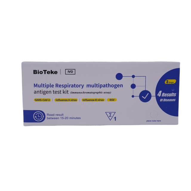 Több légzőszervi multipatogén antigén tesztkészlet a Covid influenza RSV -hez (immunchromatográfiai vizsgálat)