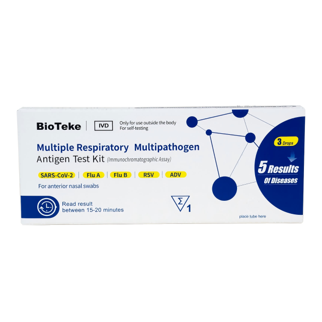 5-in-1 többszörös légúti multipatogén antigén tesztkészlet (önteszt)